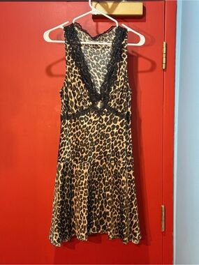 Reformation Belva Cheetah Print 100% Silk Mini Dress
